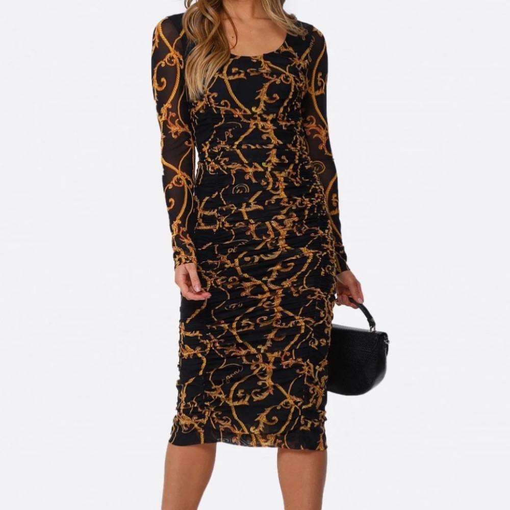 NWT GANNI Rope Mesh Gathered Dress